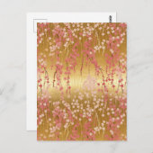 Huilende kersenbloesem Chiyogami Briefkaart (Voorkant / Achterkant)