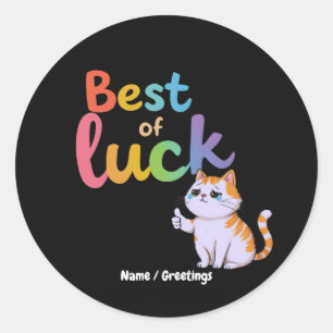 Huilende Meme Kat Sarcasistisch Veel Succes Illust Ronde Sticker