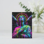 Huilende Neon Engel Briefkaart (Staand voorkant)