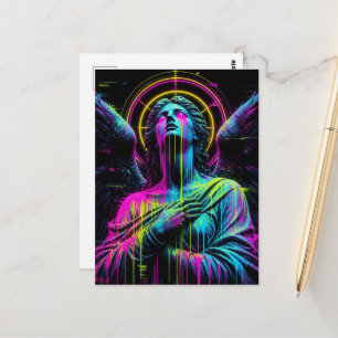 Huilende Neon Engel Briefkaart