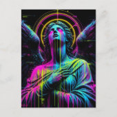 Huilende Neon Engel Briefkaart (Voorkant)