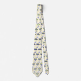 Huilende paraplu met ogen Hand getekend Stropdas