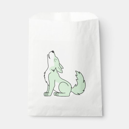 Huilende pastel groene wolf bedankzakje (Voorkant)