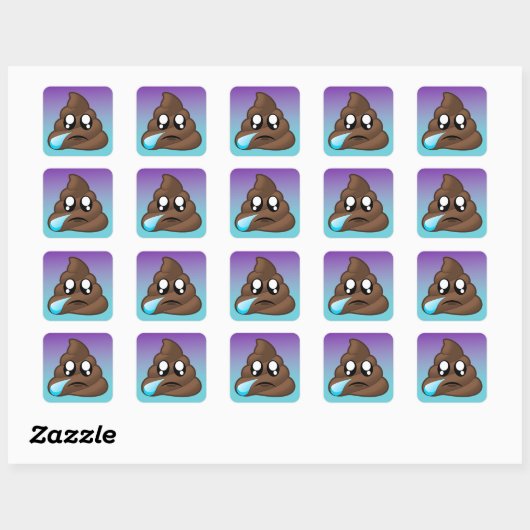 Huilende Poep Emoji Ombre Stickers (Vel)