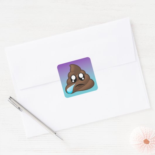 Huilende Poep Emoji Ombre Stickers (Envelop)