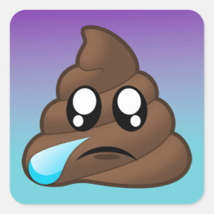 Huilende Poep Emoji Ombre Stickers