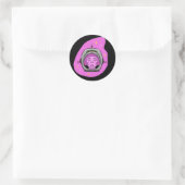 Huilende roze astronaut ronde sticker (Tas)