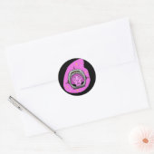 Huilende roze astronaut ronde sticker (Envelop)