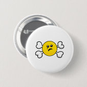huilende Schedel en Kruisbeenderen Ronde Button 5,7 Cm (Voorkant /achterkant)