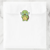 Huilende schildpad  ronde sticker (Tas)