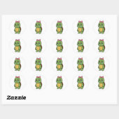 Huilende schildpad ronde sticker (Vel)