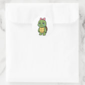 Huilende schildpad ronde sticker (Tas)