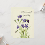 huilende viooltjes bloemensympathie kaart (Voorkant / Achterkant in situ)