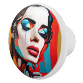 Huilende Vrouw Pop Kunst Keramische Knop (Rechts)