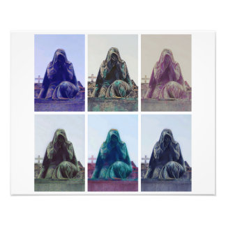 Huilende vrouw - wit foto afdruk