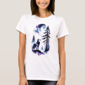 Huilende Waterverf Wolf T-shirt (Voorkant)