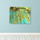 Huilende wilgen boom foto canvas afdruk (Insitu (Houten vloer))