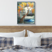 Huilende Willow Tree Originele Art Print op Canvas (Insitu (Slaapkamer))