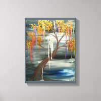 Huilende Willow Tree Originele Art Print op Canvas