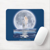 Huilende Witte Wolf & Maan Wildlife Muismat (Met muis)