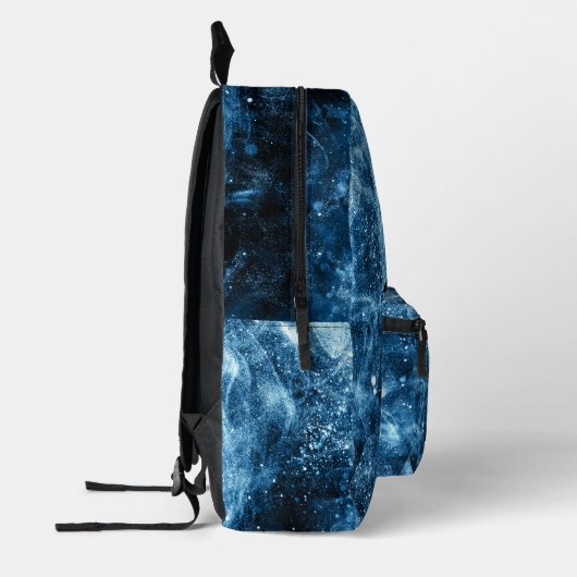 Huilende Wolf abstract blauw zwart Bedrukte Rugzak (Links)