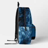 Huilende Wolf abstract blauw zwart Monogram Bedrukte Rugzak (Links)