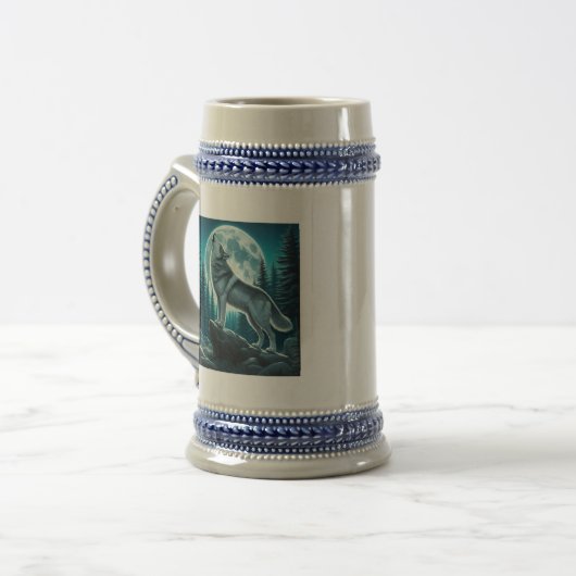 Huilende Wolf Bierpul (Voorkant links)