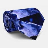 Huilende Wolf bij Blue Night Stropdas (Opgerold)