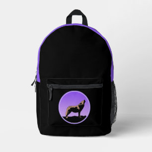 Huilende Wolf bij Zonsondergang - Originele Wilde  Bedrukte Rugzak