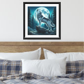 Huilende Wolf Canvas Afdruk (Insitu (Slaapkamer))