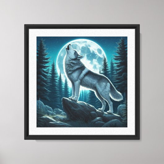 Huilende Wolf Canvas Afdruk (Voorkant)