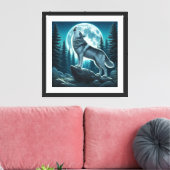 Huilende Wolf Canvas Afdruk (Insitu (Woonkamer))
