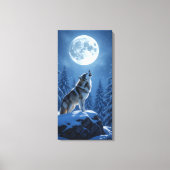 Huilende Wolf Canvas Afdruk (Voorkant)