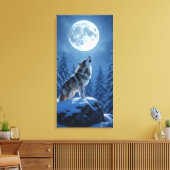 Huilende Wolf Canvas Afdruk (Insitu (Woonkamer))