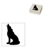 Huilende Wolf Dier Rubber Stamp Rubberstempel (Gestempeld)