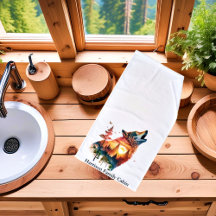 Huilende wolf dubbele blootstelling zonsondergang 