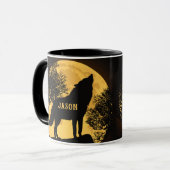Huilende Wolf en Maan Mok (Voorkant links)