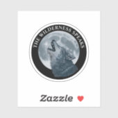 Huilende Wolf en Maan Sticker (Vel)