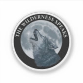 Huilende Wolf en Maan Sticker (Voorkant)