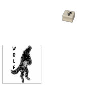 Huilende wolf geëtst rubberstempel (Gestempeld)