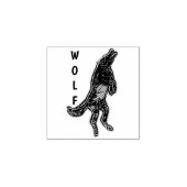 Huilende wolf geëtst rubberstempel (Afrduk)