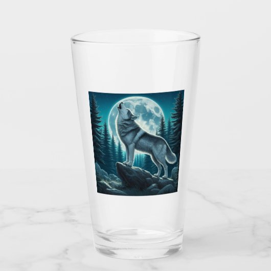 Huilende Wolf Glas (Voorkant)