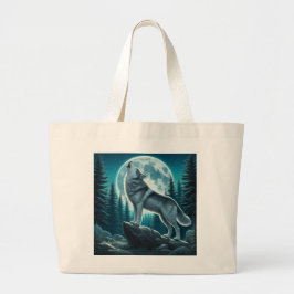 Huilende Wolf Grote Tote Bag