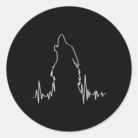 Huilende Wolf Hebeat Geest Dier Wolf Ronde Sticker (Voorkant)