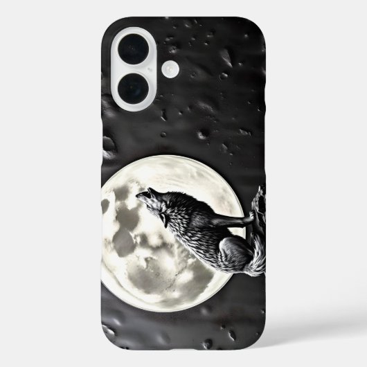 huilende wolf hondachtige volle maan Case-Mate iPhone case (Achterkant)
