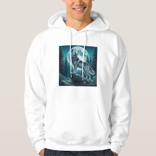 Huilende Wolf Hoodie (Voorkant)