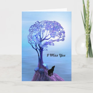 Huilende wolf in blauwe Kaart