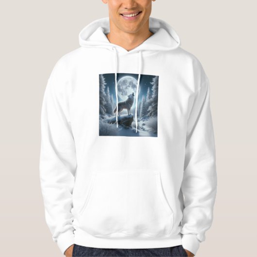 Huilende Wolf In De Winter Hoodie (Voorkant)