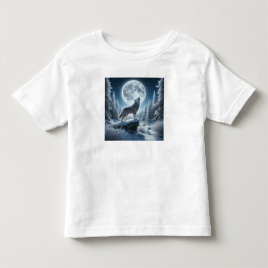 Huilende Wolf In De Winter Kinder Shirts (Voorkant)