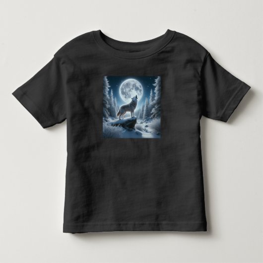 Huilende Wolf In De Winter Kinder Shirts (Voorkant)